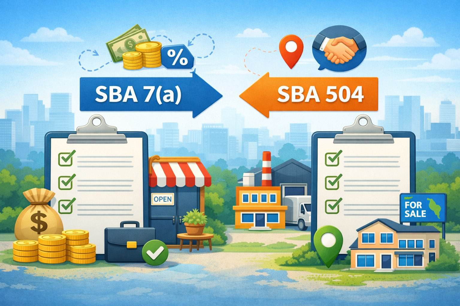 SBA 7(a) vs SBA 504 Loans: The Complete Guide for Small Business Owners