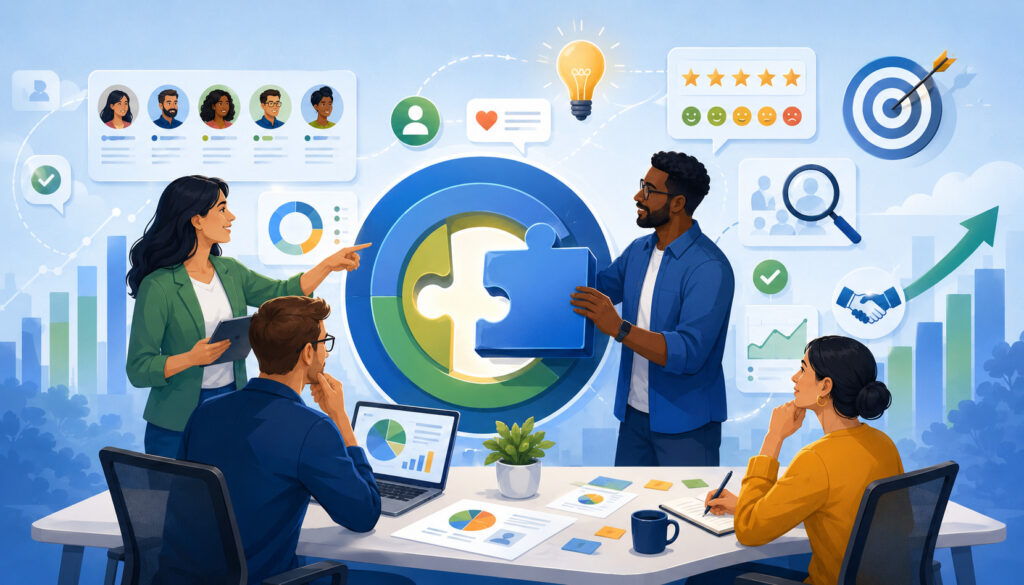 Product team validating market fit with customer insights and analytics